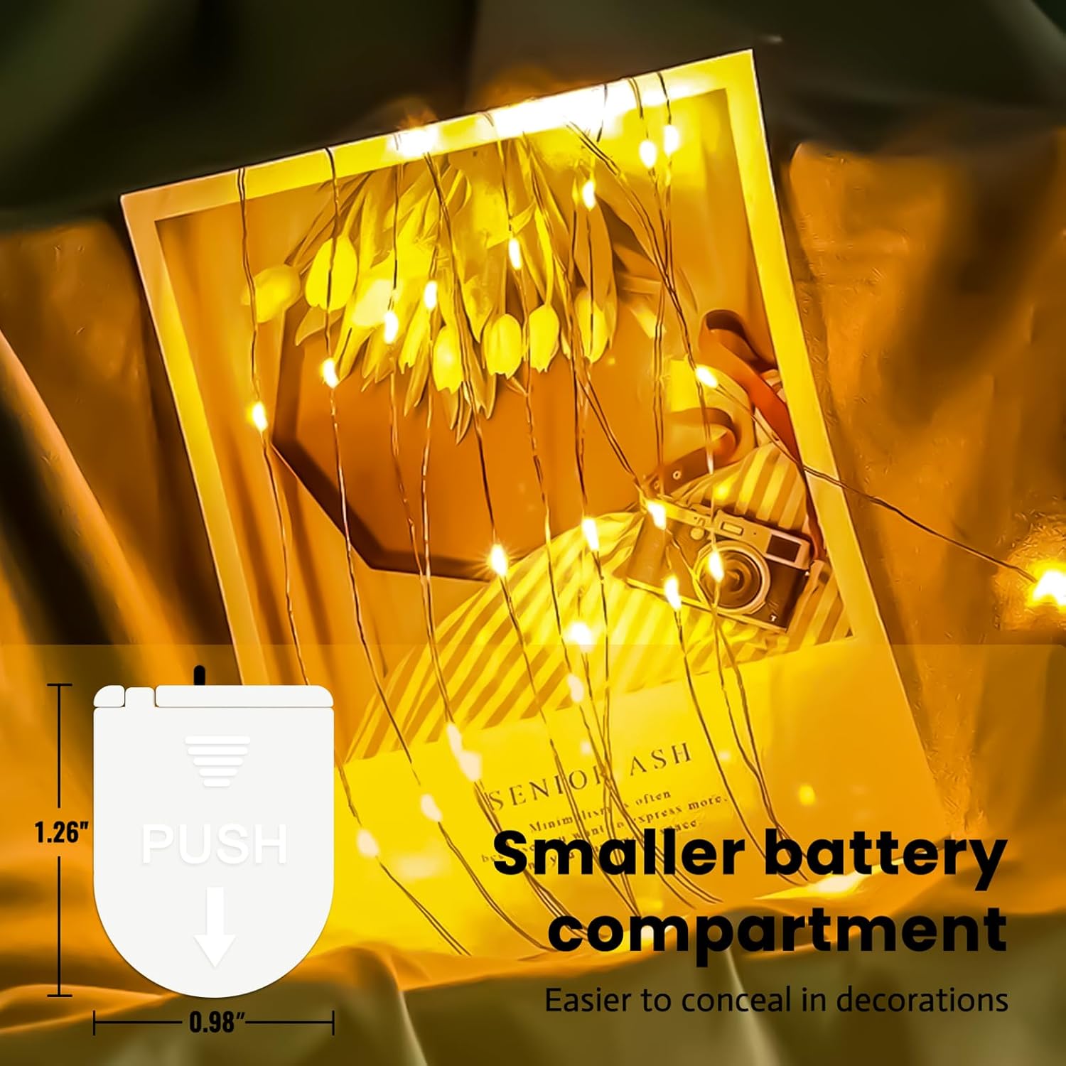 30 Pack Fairy Lights Battery Operated Warm White,7Ft 20Led Mini String Light, Waterproof Twinkle Light Silver Copper Wir