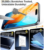 2-Pack Unbreakable 9H+ Screen Protector for iPhone 16 Plus, 12FT Drop, Full Coverage, Durable