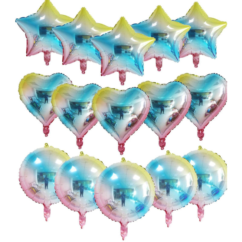 15 Pack 18" Assorted Heart Shaped Helium Foil Balloons Star Balloons R