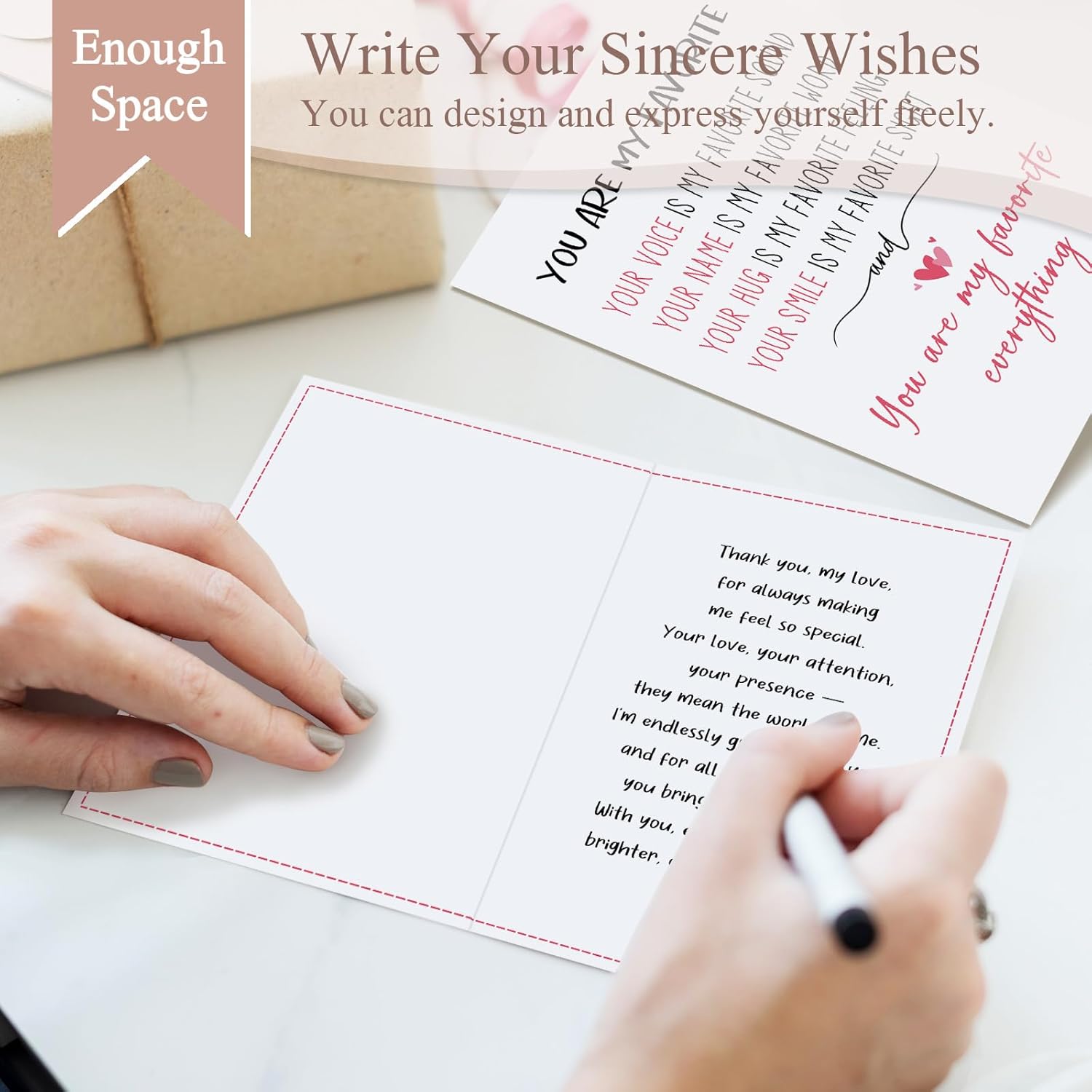Romantic Valentine'S Day Card For Him Her, Poem Anniversary Card For Couple, Sweet Birthday Cards For Husband Wife, You Are My Favorite Everything
