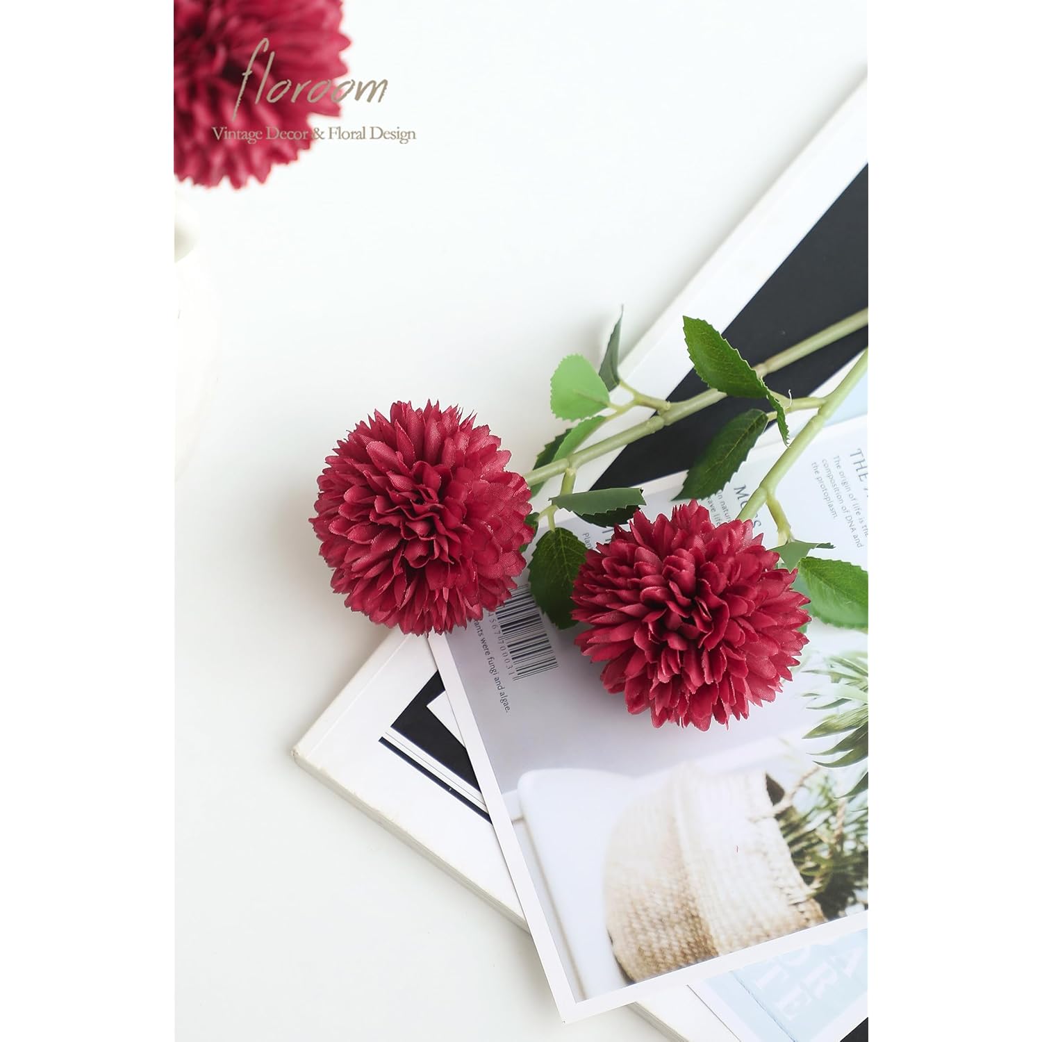 12Pcs Burgundy Faux Silk Mums Artificial Flowers Bulk Fake Chrysanthemums With Stems For Diy Wedding Table Centerpieces Floral Arrangements Vase Fillers Home Decorations
