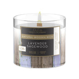 Clco. By Company Scented Candles, Lavender Sagewood Fragrance, One 14 Oz. Single Wooden Wick Aromatherapy Candle With 90 Hours Of Burn Time, White Color