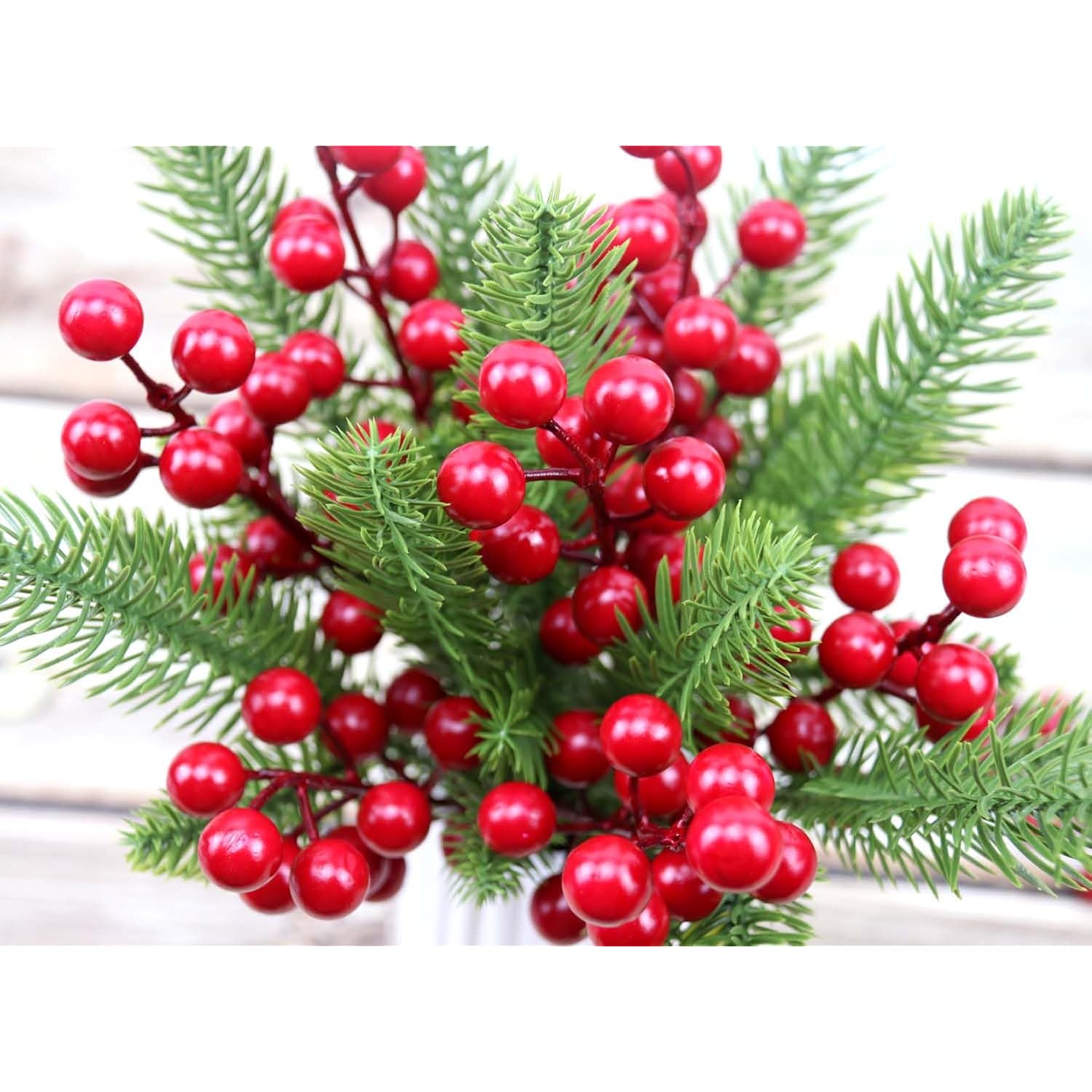 30 Pack Red Berry Stems, Artificial Holly Berries For Christmas Tree Picks Decorations Flower Wreath Diy Crafts Holiday And Home Decor