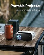 2024 Mini Projector, 1080P, 15000L, 4K Compatible, Portable for Home Theater