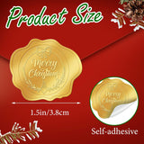 300 Pcs Gold Christmas Envelope Seal Stickers Embossed Foil, Merry Christmas Stickers For Envelope Sealing, Christmas Stickers For Cards Making Invitation Gift Packaging Crafts Xmas Party Favor Decor