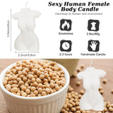 2 Pieces Body Shaped Candle Female Male Body Men Torso Soy Wax Scented Decorative Candle For Bedroom Bathroom Wedding(Milk White)