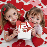 32 Pack Valentines Card For Kids Classroom, Pet Cats Valentines Cards With Tattoos Envelopes, Happy Valentine Cards For Kids School, Party Exchange Favors Gifts For Boys Girls