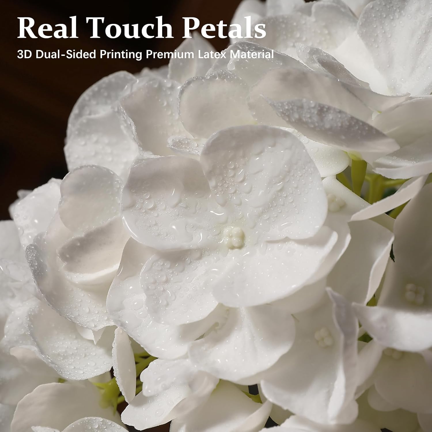 White Hydrangea Artificial Flowers - 3Pcs 22.44In Large Faux Hydrangea Flowers, Latex Real Touch Flowers Fake Hydrangeas For Home Decor Wedding Party Centerpieces Floral Arrangements