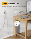 10FT Surge Protector Power Strip with 6 Outlets 3 USB Ports Flat Plug Extension Cord