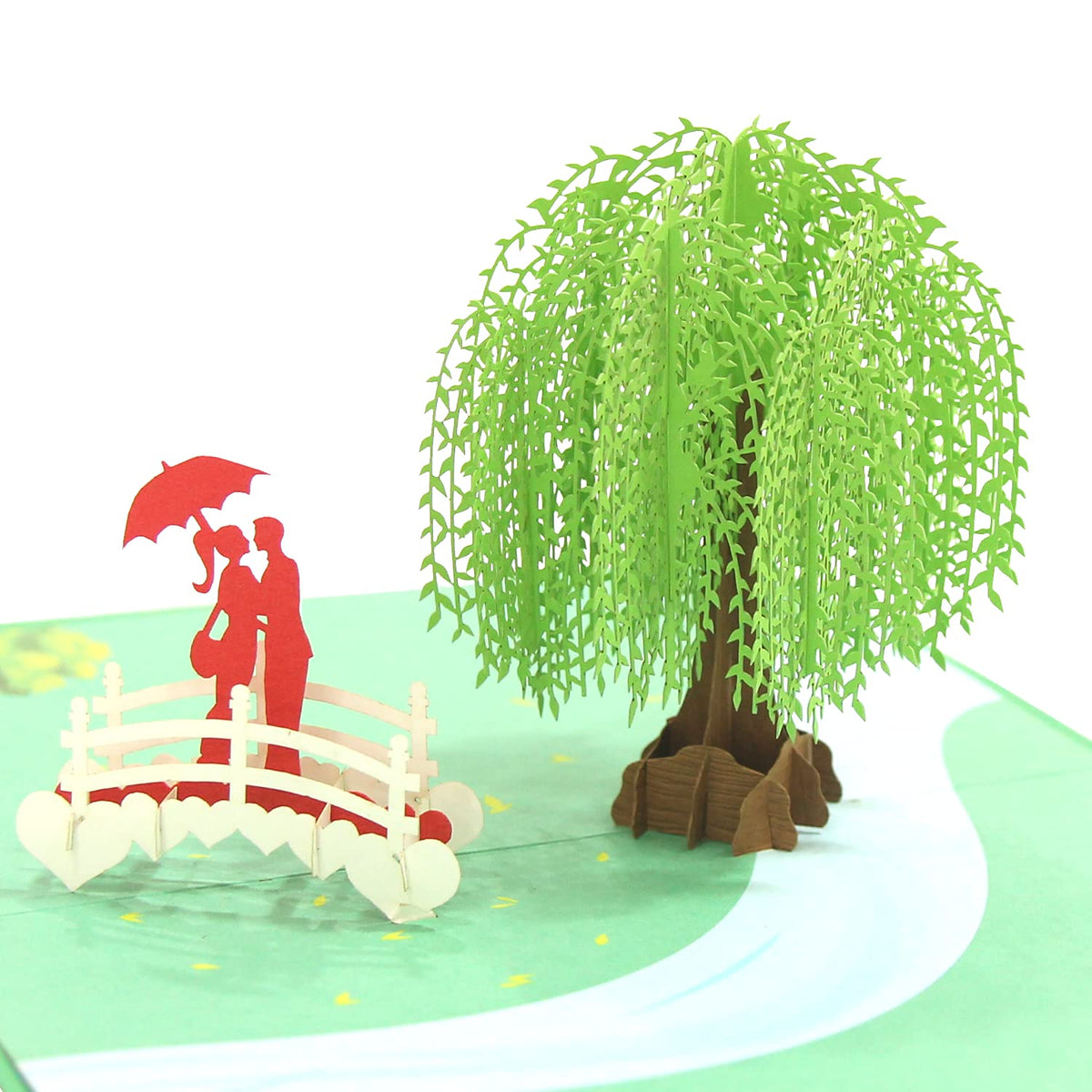 3D Pop Up Card Romantic Willow Tree Design For Valentine'S Day, Anniversary, Wedding - Unique Love Greeting Card For Wife, Her - With Blank Envelope (4.6"X7")