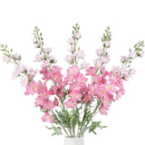 37" Pink Delphinium Artificial Flowers 5Pcs Real Look Flocked Faux Delphinium Flowers With Fuzz Long Stem Silk Larkspur Snapdragon For Wedding & Home Decor(Pink)