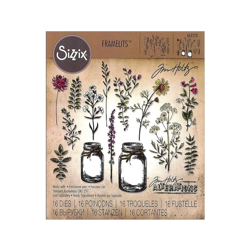 Die Set , Flower Jar By Tim Holtz, 16 Pack, Multi Color, One Size Fram