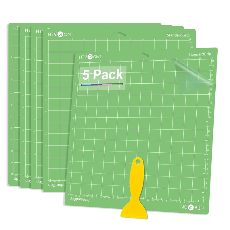 Standard Grip Cutting Mats For Cricut, 5 Pack Cutting Mats 12X12 For Cricut Ma