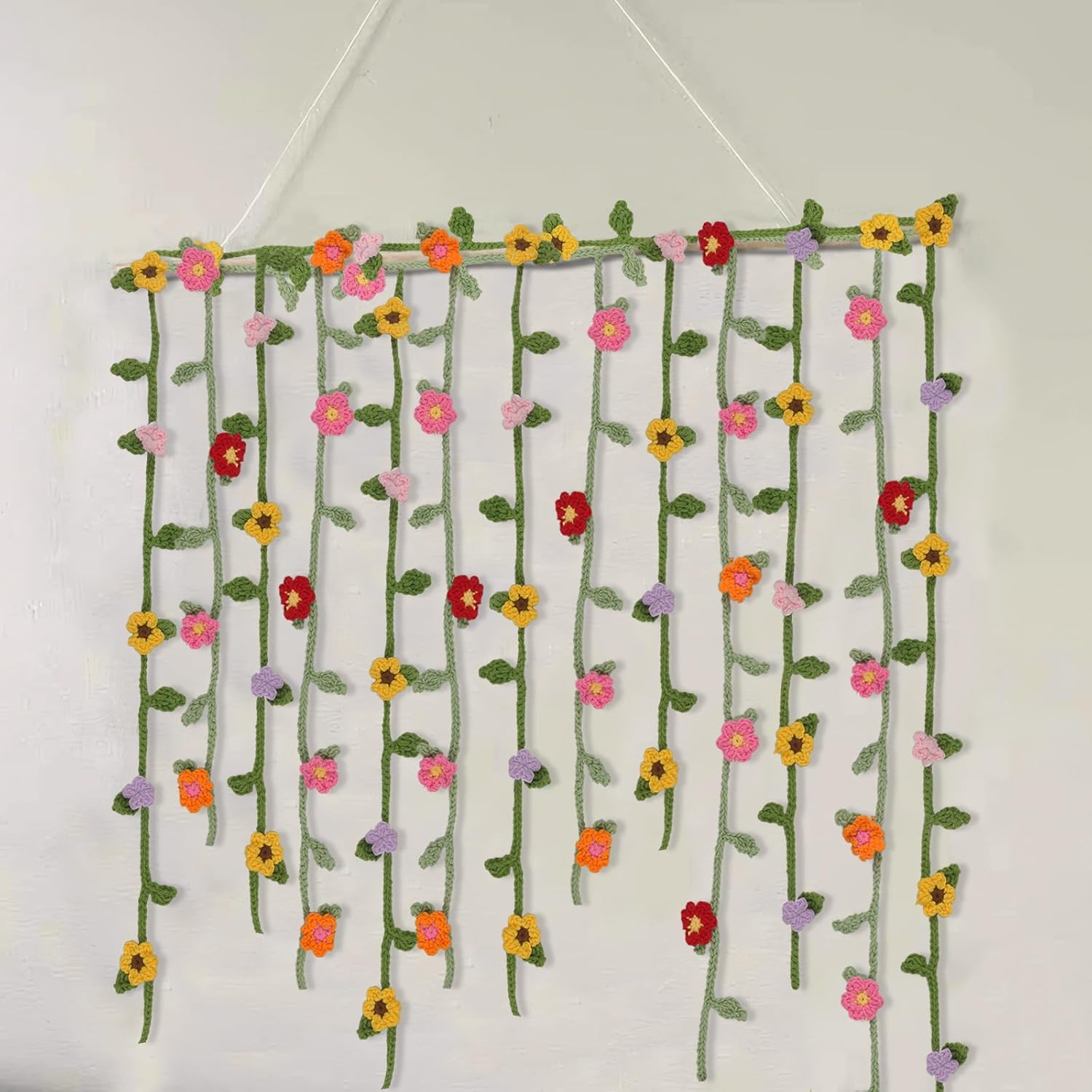 2 Pcs Crochet Flowers Hanging Plant Daisy Sunflower For Accessories Car Flower Arrangement Artifical Sunflower And Wildflowers Crochet Flower For Women Girls Birthday Christmas Party Home