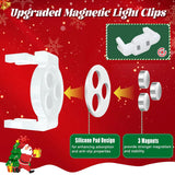 100 Pack C9 Magnetic Christmas Light Clips, Extra Strong Magnetic Clips Hooks For Christmas Lights, Magnet Christmas Light Clips For C9 C7 Sockets Metal Roof Gutters Outside Patio Holiday Lighting