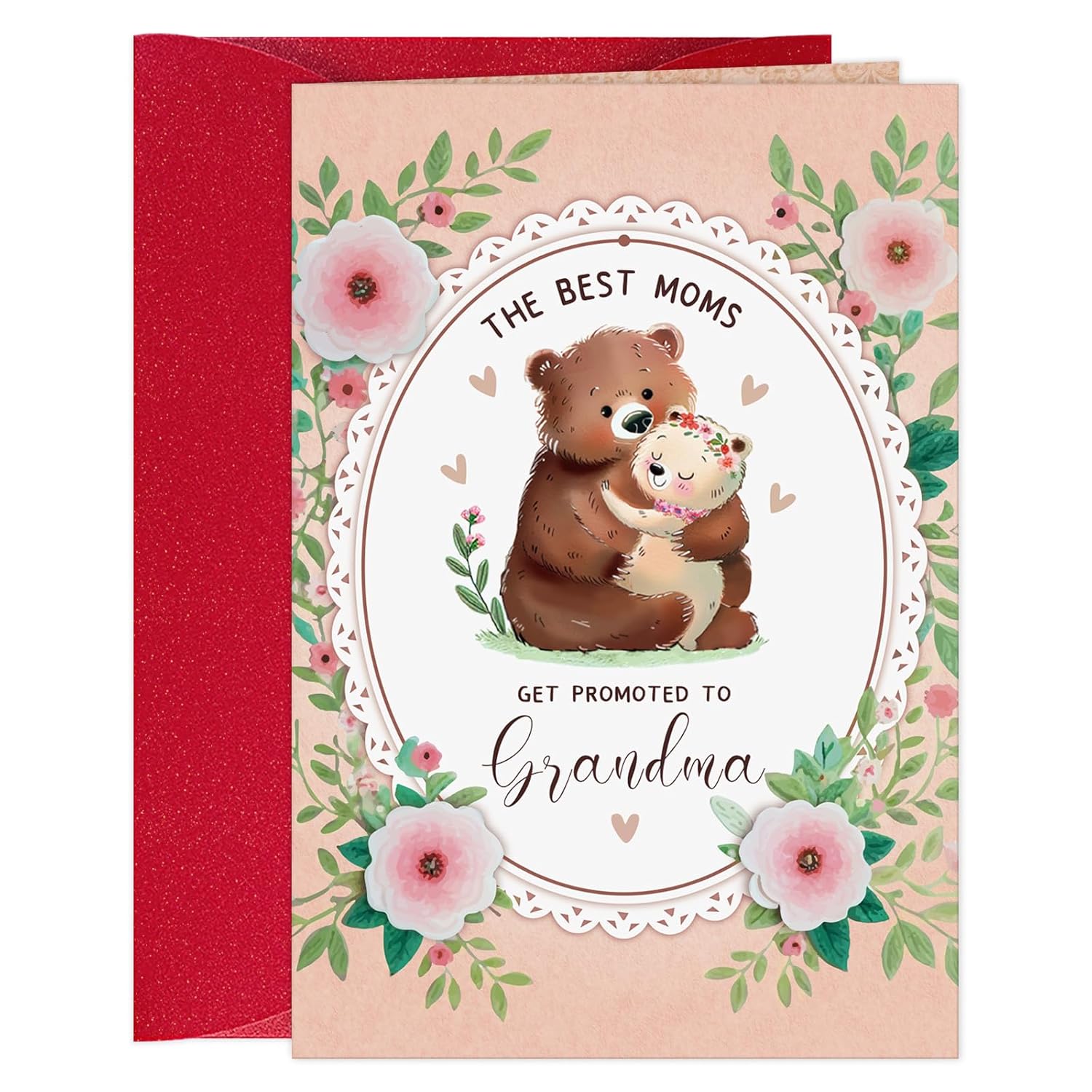 Grandma Birthday Card - 5.5"X8" Bear Happy Birthday Card For Grandma With Envelope Birthday Gifts From Grandkids Granddaughter Grandson