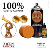 Colour Primer Greedy Gold, 400 Ml Acrylic Spray Primer, Spray Paint For Miniature Priming Basecoat, Tabletop Roleplaying, Boardgames, And Wargames Miniature Modelling