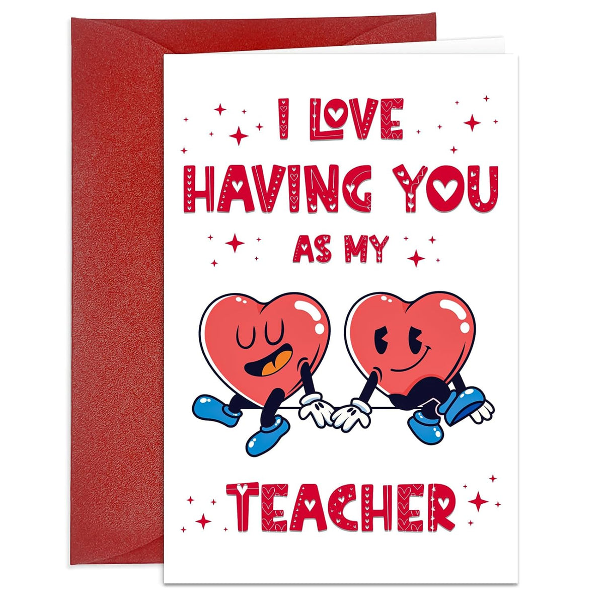 Teacher Valentine'S Day Card Teacher Gift Card Teacher Appreciation Cards For Women Men Thank You Teacher Valentine'S Day Greeting Card With Envelope For Pre-K Preschool Kindergarten Teacher