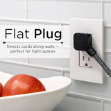 Mini Power Strip 3 Outlets 18 Inch Braided Extension Cord Compact Outlet Extender White