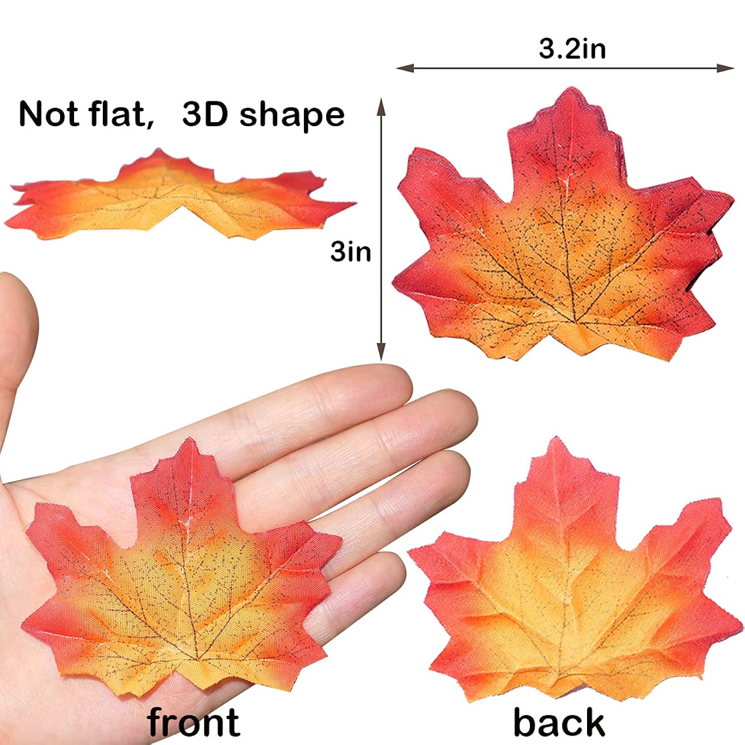 Fake Fall Leaves,300 Pcs Faux Leaves Decoration Artificial Maple Leaves For Autumn Weddings Decorations And Fall Thanksgiving Décor