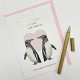 Old English Co. Penguin Wedding Anniversary Card For Husband And Wife - Cute Romantic Valentine'S Day Card For Boyfriend Girlfriend Partner - You Are My Penguin | Blank Inside With Envelope