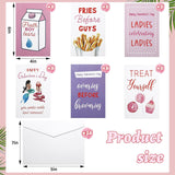 72 Pcs Galentine'S Day Cards Assortment Pink Greeting Cards With Envelopes Gift Galentine Cards Bulk Galentines Party Favor For Hearts Day Wedding Classroom Exchange