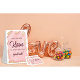 How Many Kisses Bridal Shower Game Wedding Shower Decorations, Guess How Many Baby Shower Game, 1 Standing Sign And 50 Guess How Many Cards For Birthday Baby Shower Wedding Party Decorations, 10