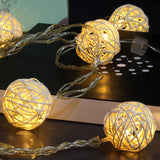 Rattan Ball String Lights, 8.2Ft 20 Led Battery Powered Sphere Christmas Lights, Indoor Fairy String Lights Decorative F