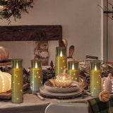 Flickering Flameless Candles With Remote Timer, 9 Pack Battery Operated Candles With Embedded Star String, Black Led Candle For Valentine'S Day Wedding Decor