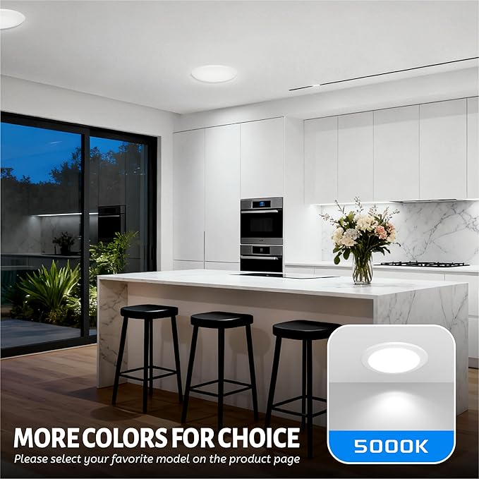 10 Pack 6 Inch LED Disk Lights 5000K Daylight Dimmable Flush Mount Downlights