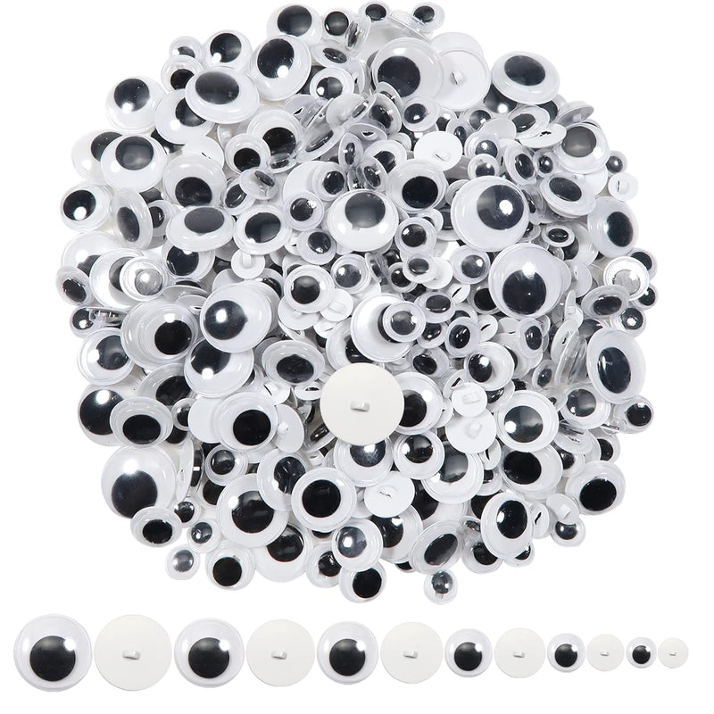 Toaob 172Pcs Sew On Googly Wiggle Eyes Buttons 8Mm To 20Mm Assorted Sizes Blac