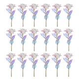 20Pcs Artificial Colorful Flowers Galaxy Rose Crystal Flower Glass Rose Gifts For Wedding, Mother' S Day Memorable Days, Color A