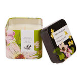 Pre de Provence Le Jardin Collection Scented Candle & Tin, Soy Blend, 21+ Burn Time, 3.5 oz, Rhubarb & Lychee