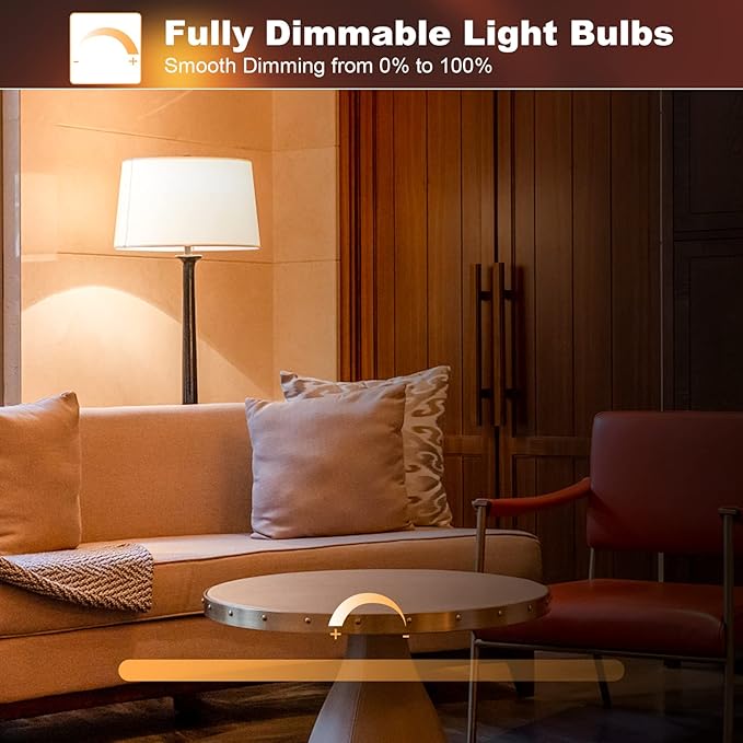4 Pack A19 Vintage LED Edison Bulbs 4W 40W Equivalent 2200K Amber Warm Dimmable E26 Base