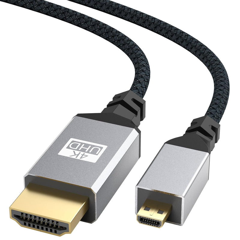 Micro Hdmi To Hdmi Cable 6Ft, Hdmi To Micro Hdmi Cable Support 4K 3D 18Gbps Mi