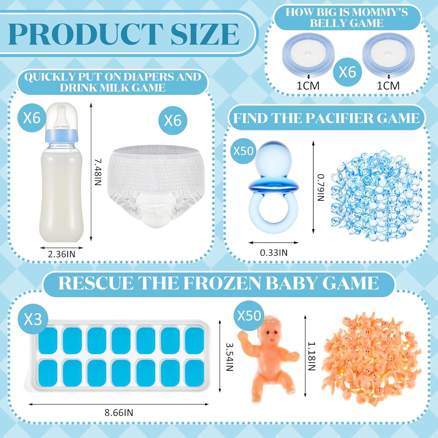 121 Pcs Bottle Chug Baby Shower Game 4 Game My Water Broke How Big Is Mommys Belly Funny Chug Diaper Gift For Gender Reveal Bridal Party Supplies