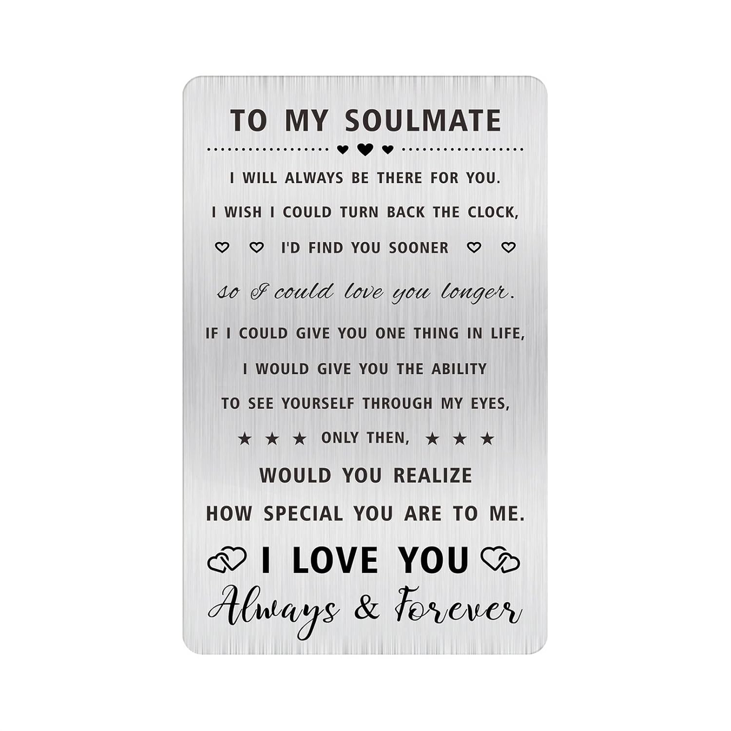 To My Soulmate Valentine'S Day Gifts - Soulmate Gifts For Him Men Her Women - I Love You Soulmate Wallet Card