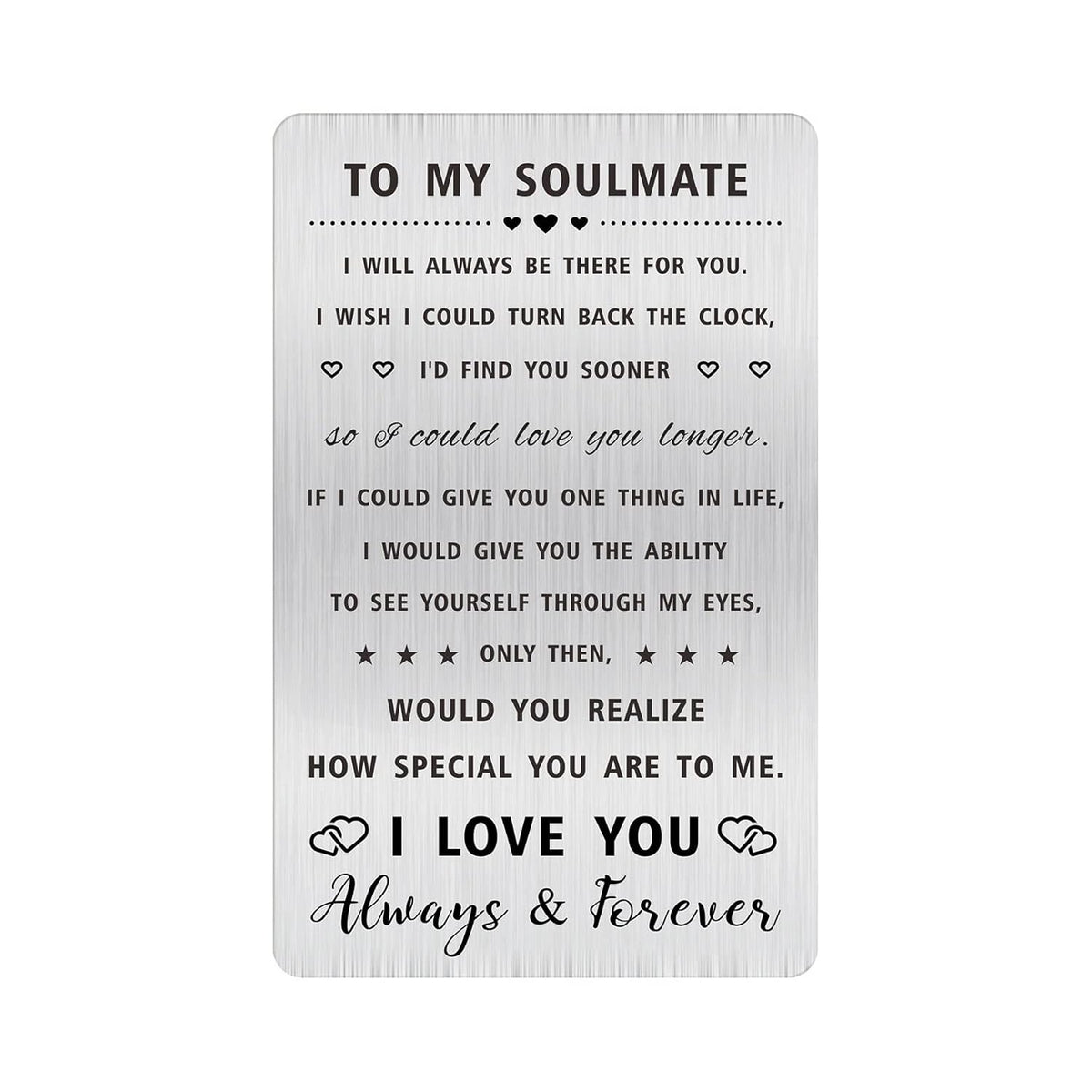 To My Soulmate Valentine'S Day Gifts - Soulmate Gifts For Him Men Her Women - I Love You Soulmate Wallet Card