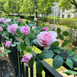 5.9Ft Bendable Rose Flower Garlands, Artificial Silk Wild Roses Vine Hanging Flowers For Wall Fireplace Fence Table Centerpieces Trellis Wedding Indoor Outdoor Spring Decor(Pink, 1Pc)
