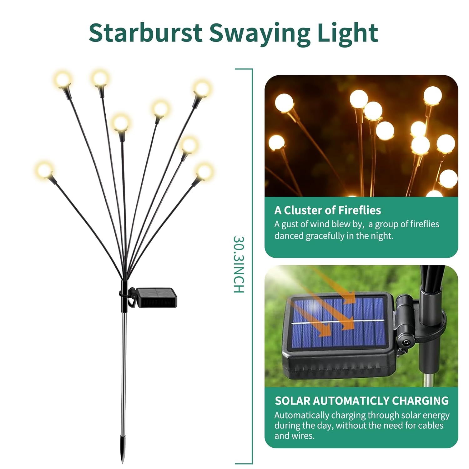 Solar Lights Outdoor Waterproof, 8 Packs 64Led, Solar Garden Lights, Garden Decor, Patio Decor, Unique Gifts For Women, Gifts For Grandma