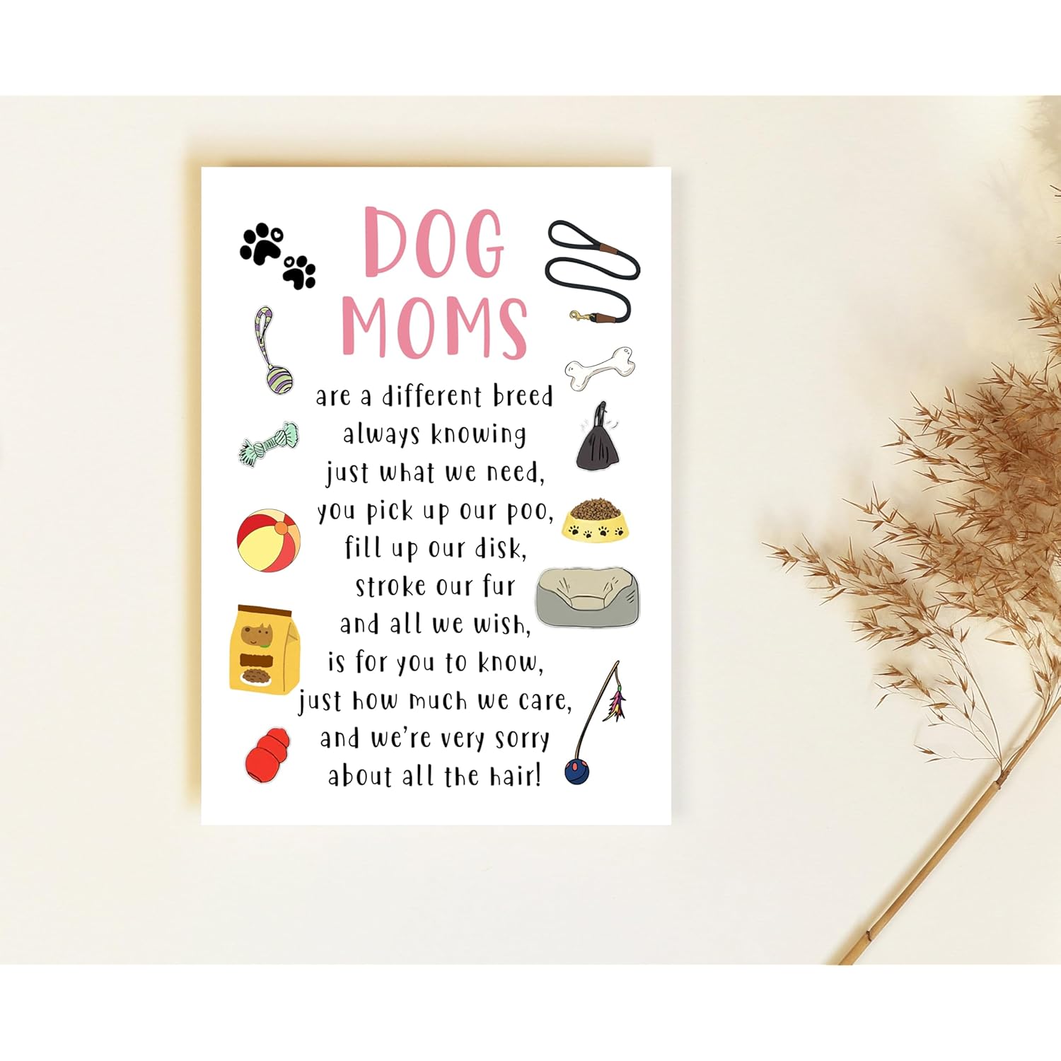 Dog Mom Mother'S Day Card - Dog Mom Card - Pet Dog Toys Card - Cards For Dog Lovers - Mother'S Day Card - Happy Birthday Mom Card - Funny Cute Dog Mom Card - Mom Love Dogs Card - Greeting Card