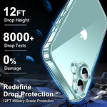 iPhone 16 Clear Case, Anti-Yellowing, Non-Slip, Shockproof, Slim, Cute 6.1"