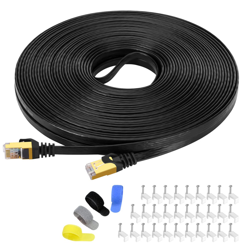 Cat 7 Ethernet Cable 75Ft Shielded,Flat Ethernet Patch Cables - High Speed Int