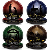 100 Pcs Christmas Nativity Paper Plates 7 Inch Jesus Holy Night Disposable Plate Bible Tableware Set Xmas Religious Dinnerware Nativity Party Supplies For Christmas Baptism Winter Holiday Party Decors