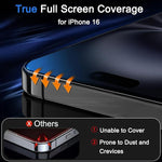 3 Pack Screen Protectors & Camera Lens Covers for iPhone 16, Case Friendly