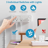 Power Strip 6 Outlets 3 USB 1 USB C Individual Switches 5 Ft Braided Cord