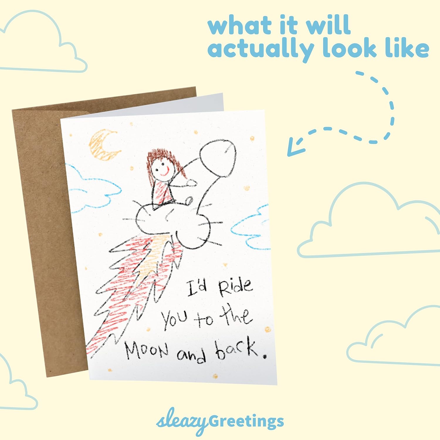 Funny Birthday Card For Him Her | Funny Anniversary Cards For Husband Wife | Naughty Dirty Inappropriate Valentine'S Day Card | Ride You To The Moon And Back Card