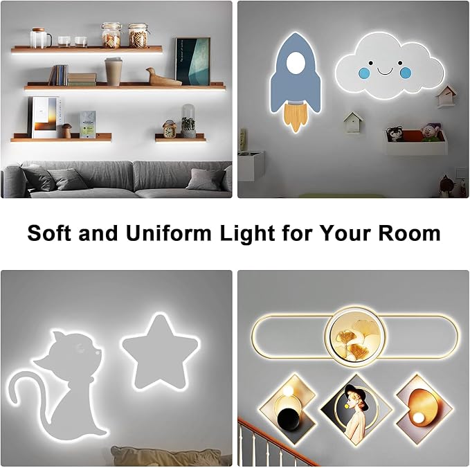 16.4FT White COB LED Strip Light 6500K Daylight Dimmable Ultra Bright Light Strip with RF Remote