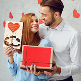 Cats Valentines Day Card Funny Cat Valentines Day Gifts For Him Her Lovely Birthday Card With Red Sprinkle Gold Envelope For Wife Husband Girlfriend Boyfriend