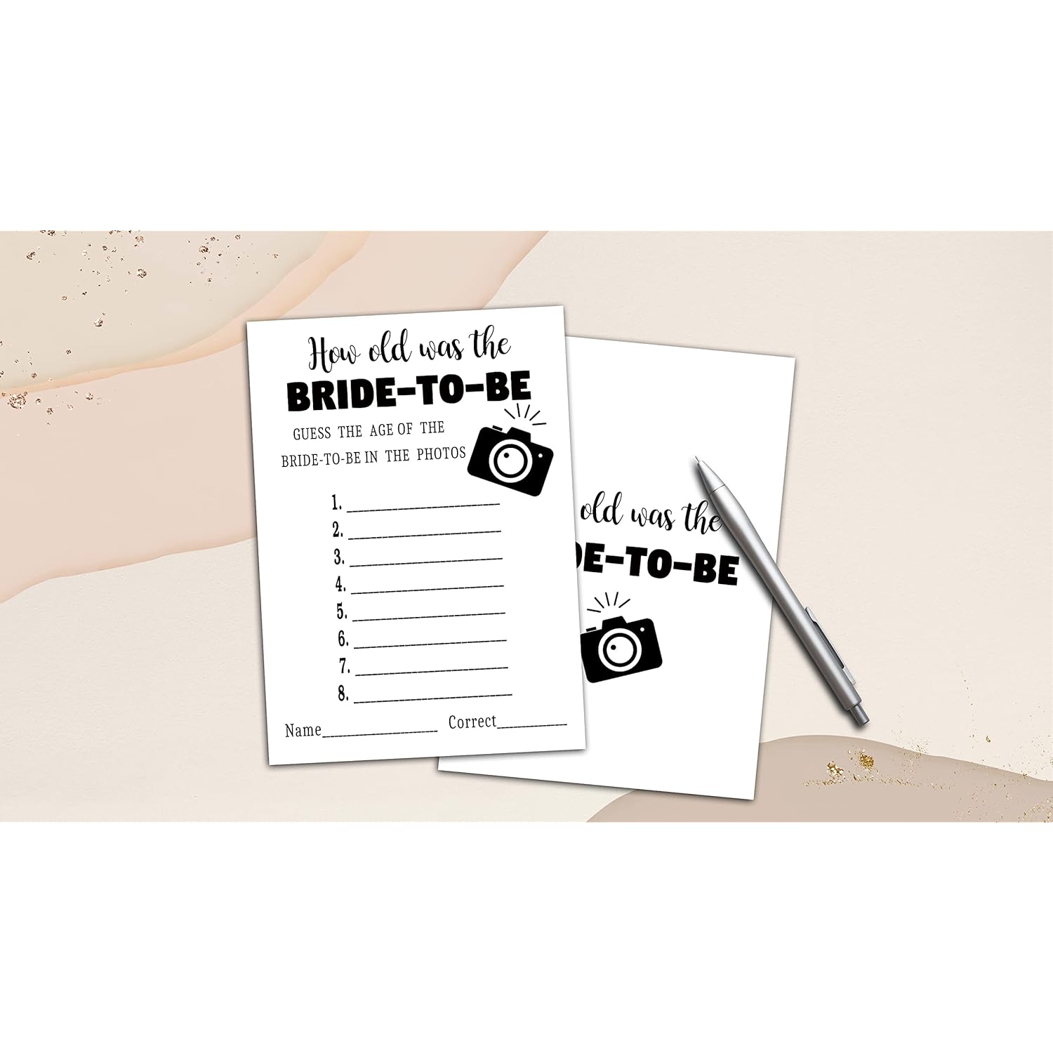 Bridal Shower Games - How Old Was The Bride-To-Be Card Game - Wedding Shower Games - Bachelorette/Engagement Party Supplies Decorations(03)